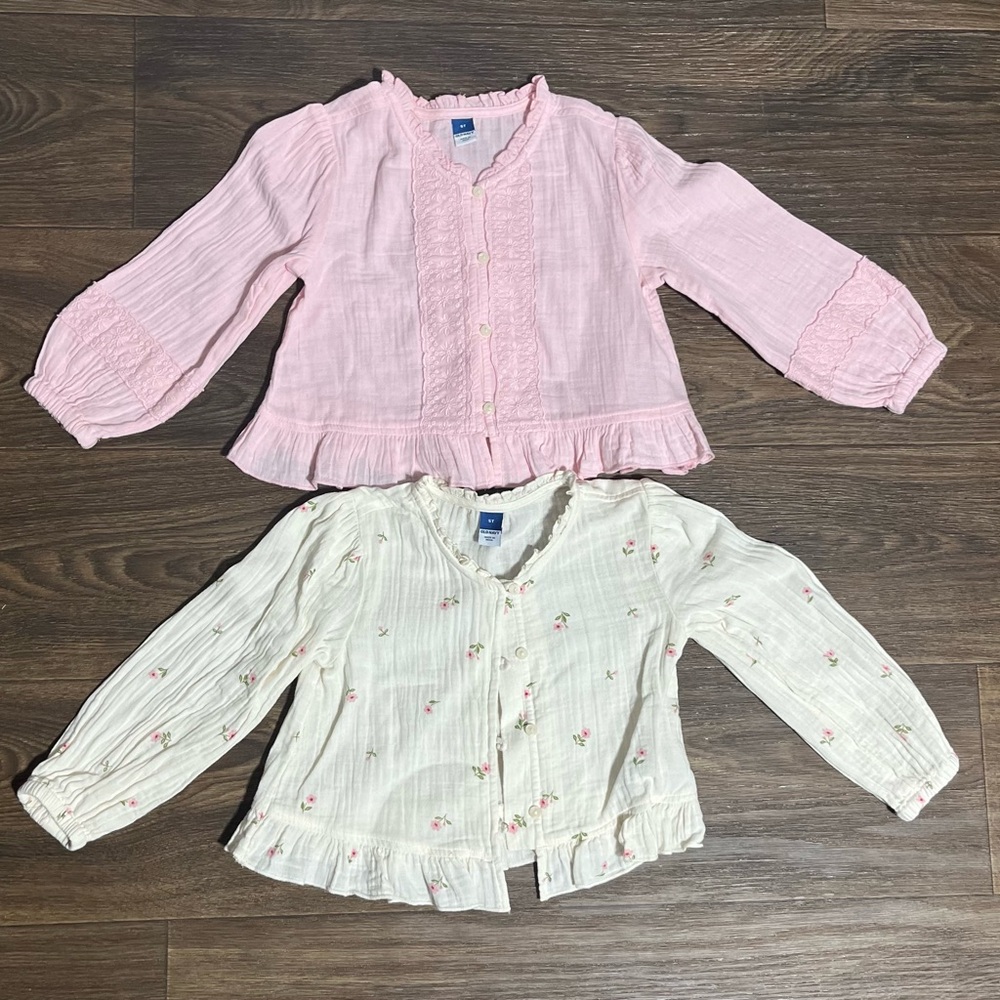 Preloved-OLD NAVY Long Sleeve Shirts, Button Down, Toddler Girl Shirts